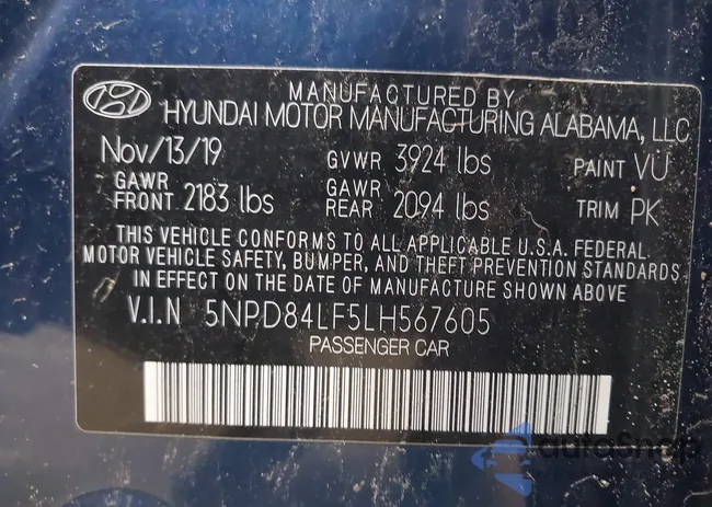 5NPD84LF5LH567605: 43108575