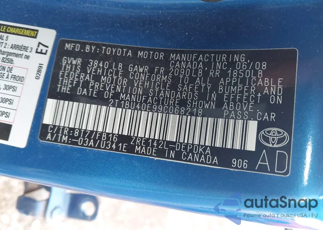 2T1BU40E99C068218: 43108582