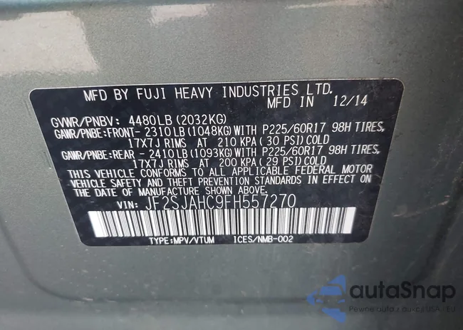 JF2SJAHC9FH557270: 43108611