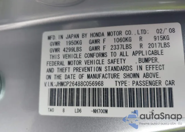 JHMCP26488C056968: 43107719