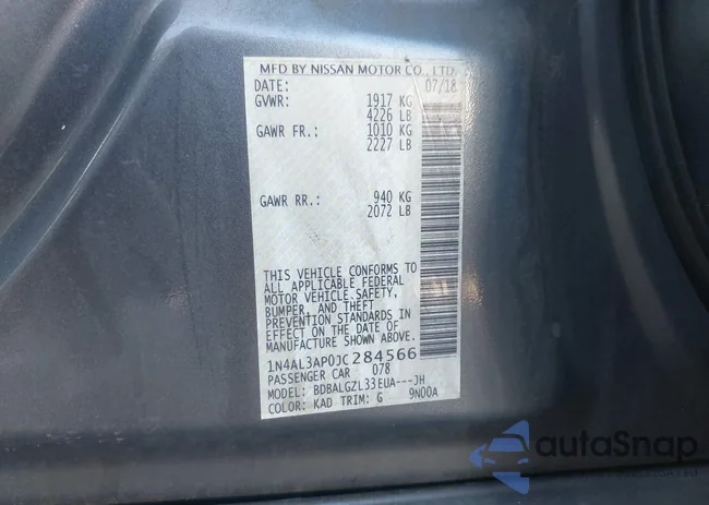 1N4AL3AP0JC284566: 43107736