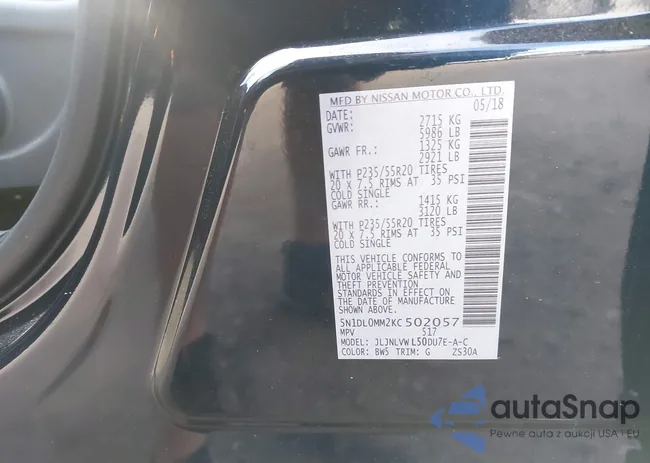 5N1DL0MM2KC502057: 43107740