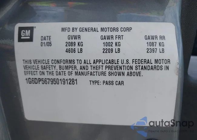 1G6DP567950191281: 43107794