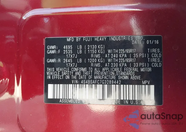 4S4BSAFC7G3289442: 43107964