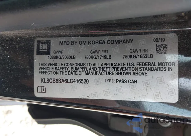 KL8CB6SA6LC416520: 43108053