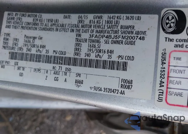 3FADP4BJ5FM200748: 43108098