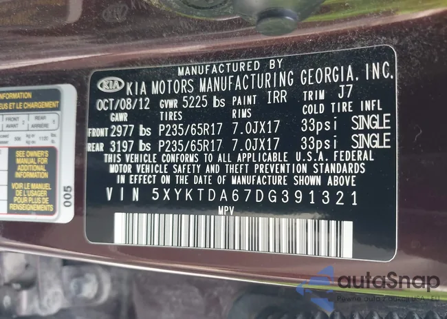 5XYKTDA67DG391321: 43109208