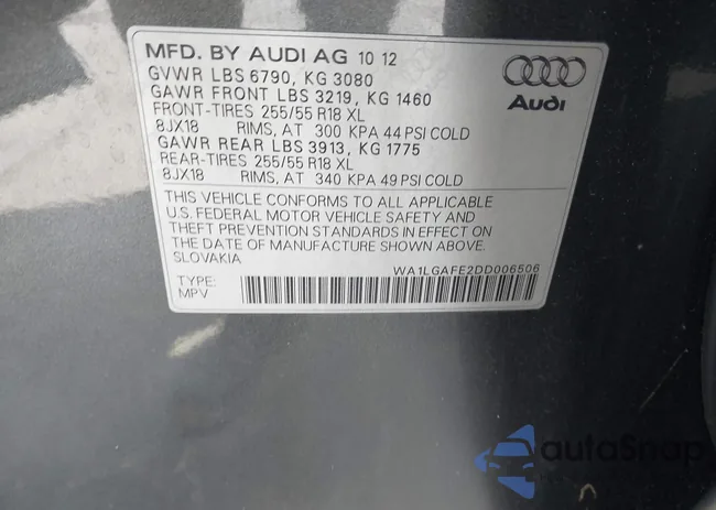 WA1LGAFE2DD006506: 43109232