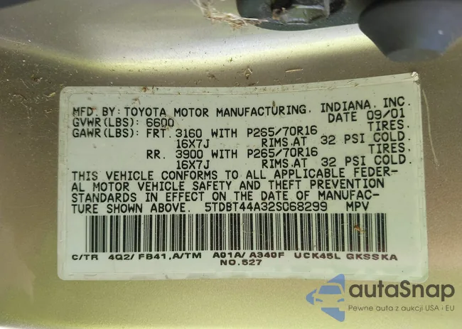 5TDBT44A32S068299: 43109262