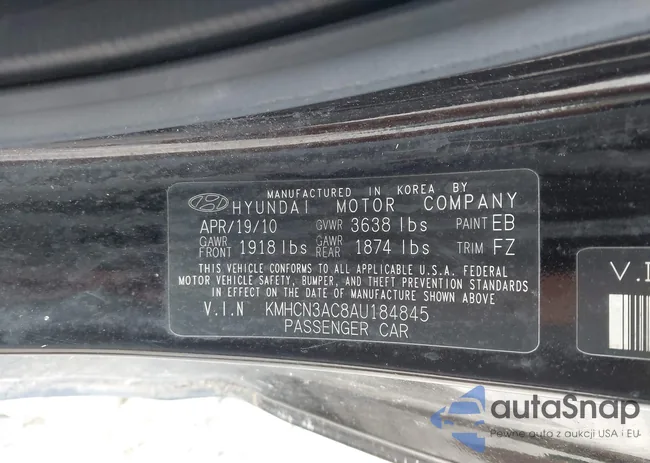 KMHCN3AC8AU184845: 43109343