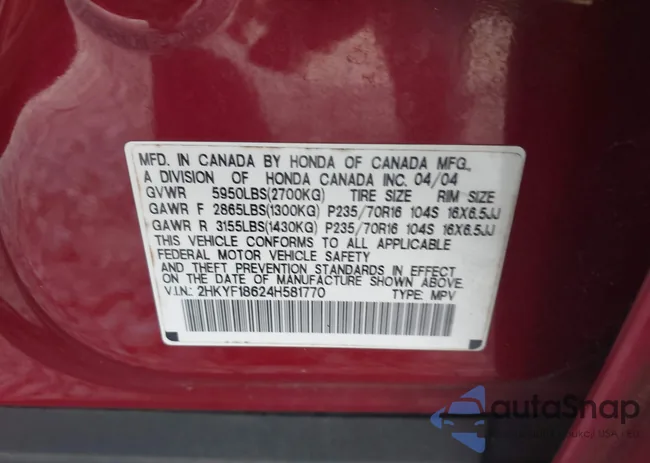 2HKYF18624H581770: 43109364