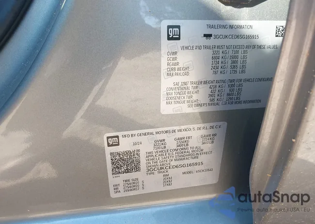 3GCUKCED6SG165915: 43109568