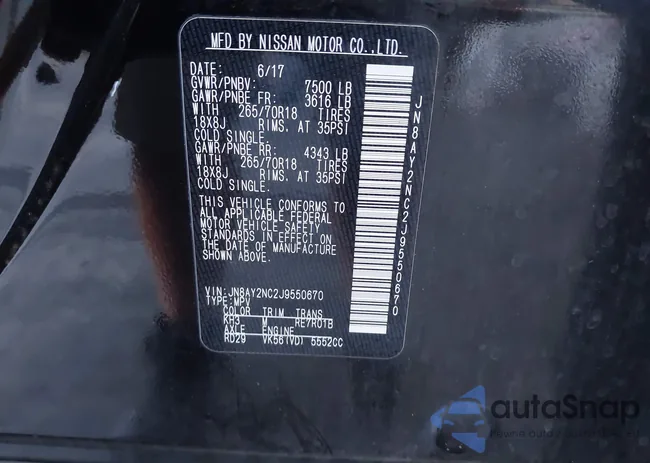 JN8AY2NC2J9550670: 43109645