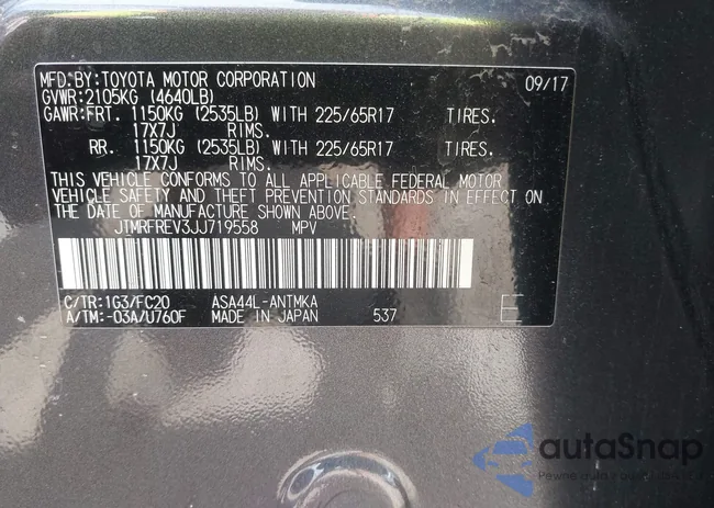 JTMRFREV3JJ719558: 43108748