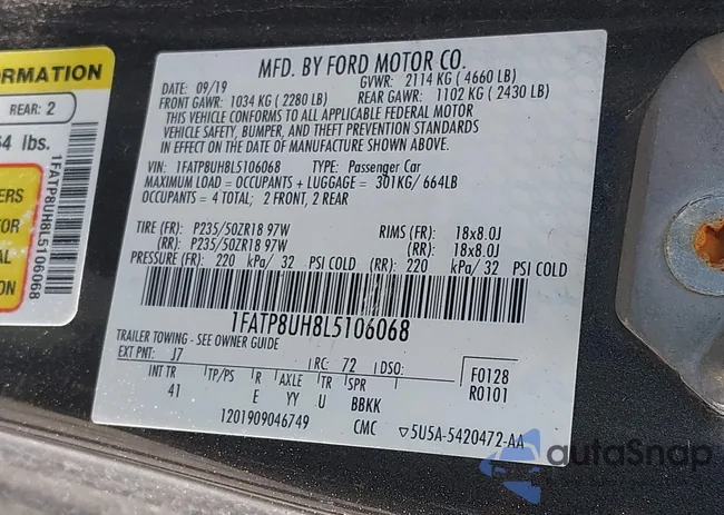 1FATP8UH8L5106068: 43108775