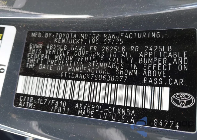 4T1DAACK7SU630977: 43108791