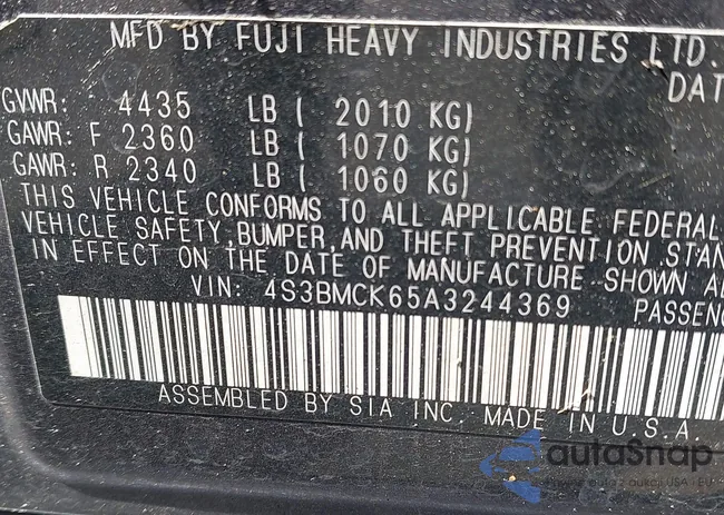 4S3BMCK65A3244369: 43108798