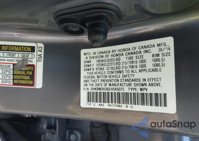 2HKRM3H36EH545075: 43108802