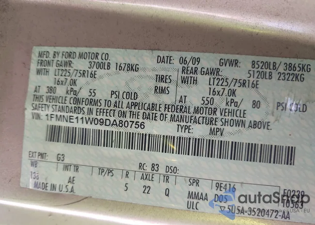 1FMNE11W09DA80756: 43108828