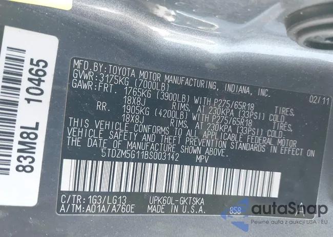 5TDZM5G11BS003142: 43108848