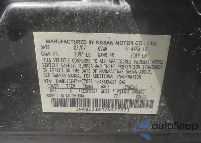 1N4BL21E47N477071: 43108853