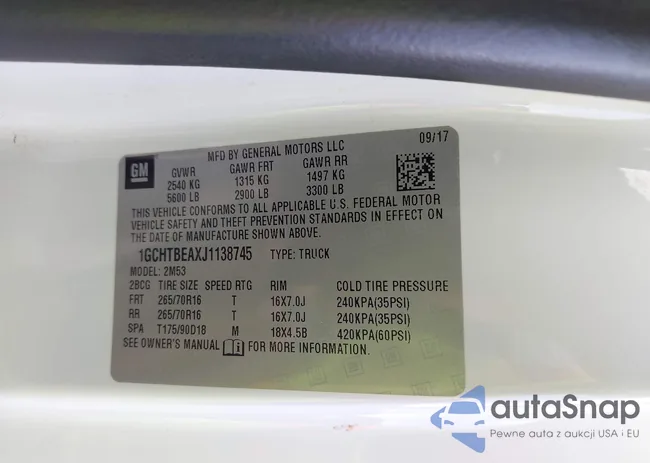 1GCHTBEAXJ1138745: 43108897