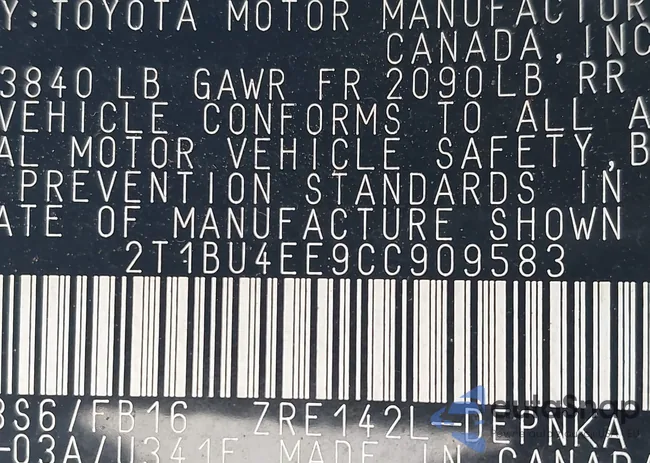 2T1BU4EE9CC909583: 43108927