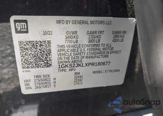 1GKS2JKLXPR180677: 43108934