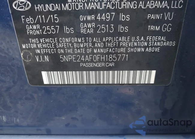 5NPE24AF0FH185771: 43109083