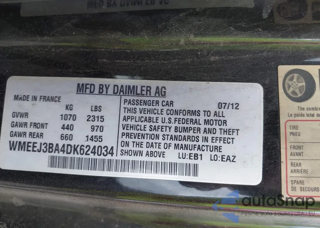 WMEEJ3BA4DK624034: 43109094