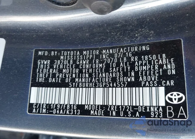 5YFBURHE3GP544557: 43110166