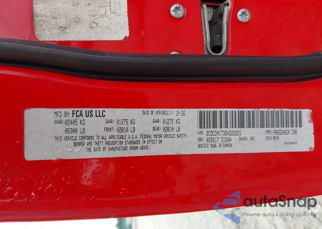 2C3CDXCT3GH222221: 43110167