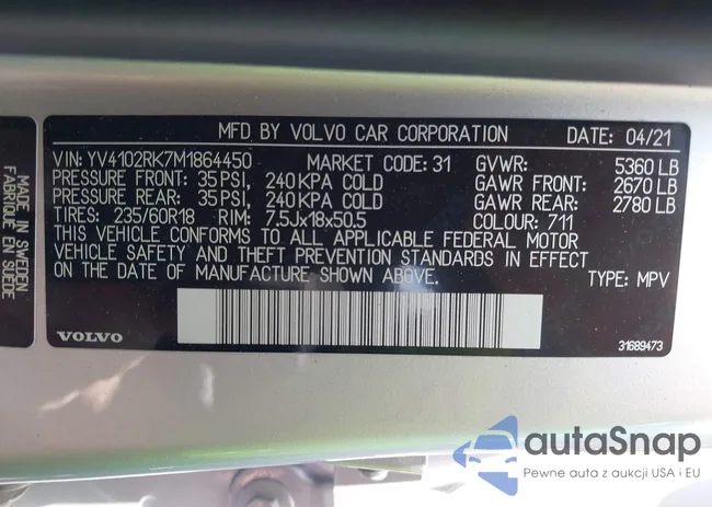 YV4102RK7M1864450: 43110186