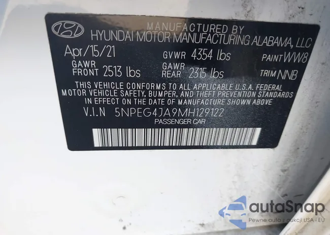 5NPEG4JA9MH129122: 43110293