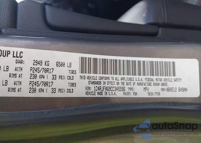 1C4RJFAG9CC345596: 43110331