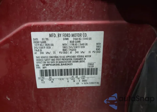 2FMPK4K98LBA82425: 43110604