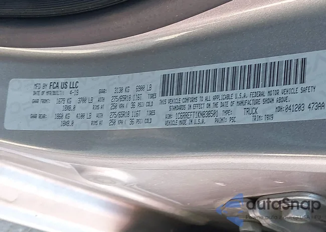 1C6RREFT1KN838501: 43109731