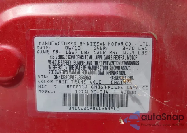 3N1CE2CP8EL354963: 43109803