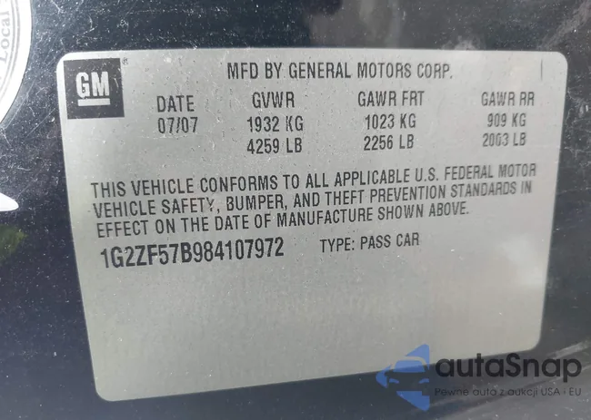 1G2ZF57B984107972: 43109813