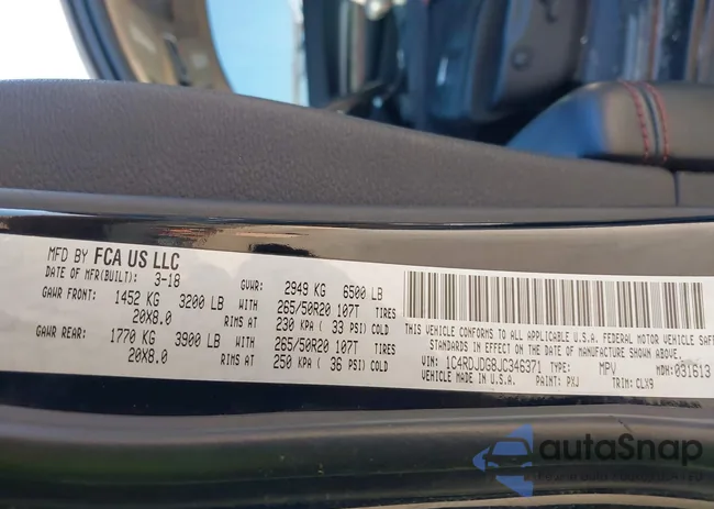 1C4RDJDG8JC346371: 43109908