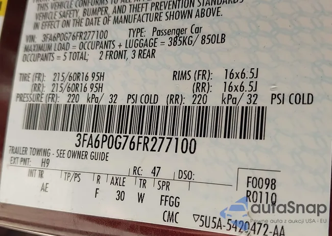 3FA6P0G76FR277100: 43109959