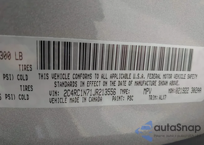 2C4RC1N71JR213556: 43111121