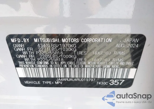 JA4ARUAU4RU019797: 43111146