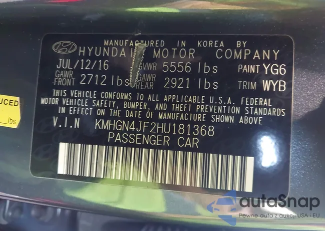 KMHGN4JF2HU181368: 43111180