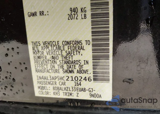 1N4AL3AP5HC210246: 43111230