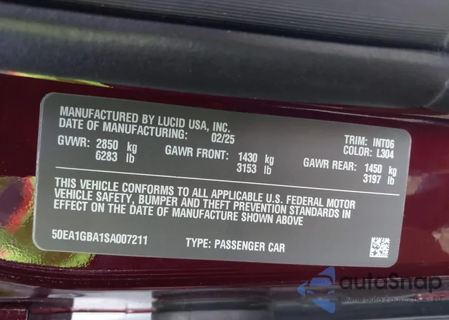 50EA1GBA1SA007211: 43111348