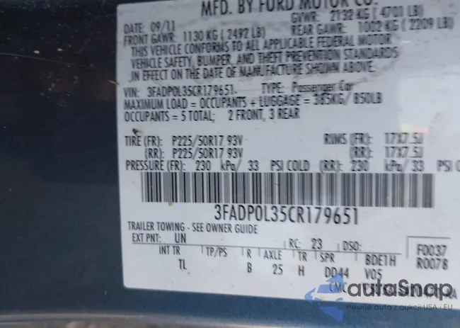 3FADP0L35CR179651: 43111390