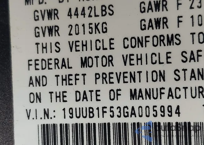 19UUB1F53GA005994: 43111392