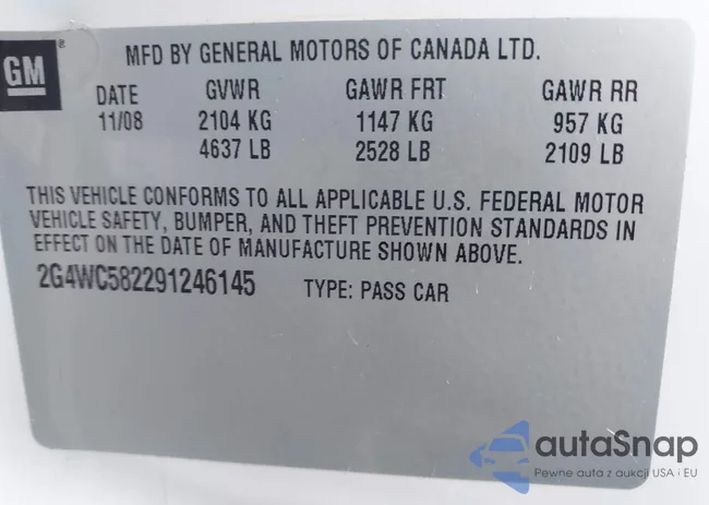 2G4WC582291246145: 43111502