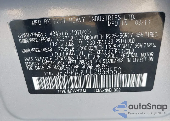 JF2GPAGC0D2869550: 43111508